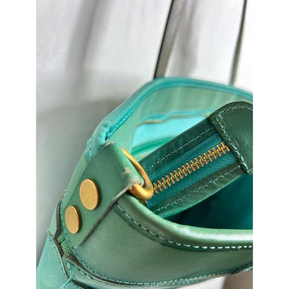 Old Trend Aqua Leather Pattern Prism Tote Bag Purse - Picture 11 of 16